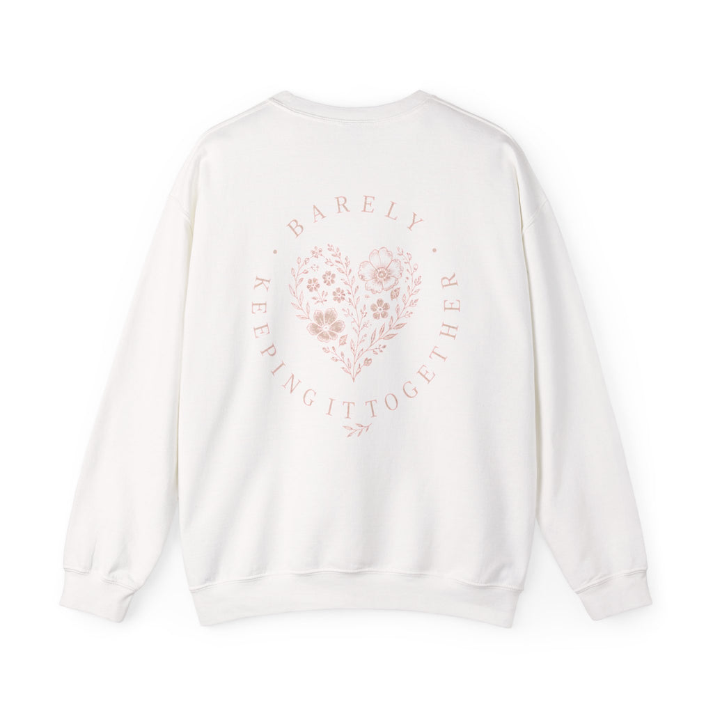 “Barely Keeping It Together” Floral Heart Comfort Pullover